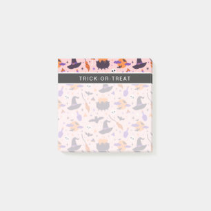 Cute Purple & Pink Halloween Pattern Post-it Notes