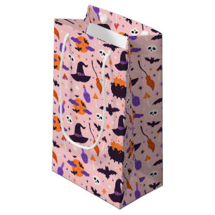 Cute Purple & Pink Halloween Pattern Small Gift Bag