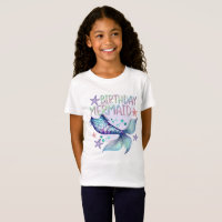 Cute Purple Pink Modern Glitter Mermaid Birthday