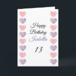 Cute Purple Pink Paint Heart Set 13th Birthday Card<br><div class="desc">Cute Purple Pink Paint Heart Set 13th Birthday, a cute birthday design made for any granddaughter. If you're looking for some pretty granddaughter birthday cards, teenager birthday cards or thirteenth birthday cards, this one is for you. The design features some cute watercolor hearts, something attractive and beautiful, so, don't hesitate...</div>