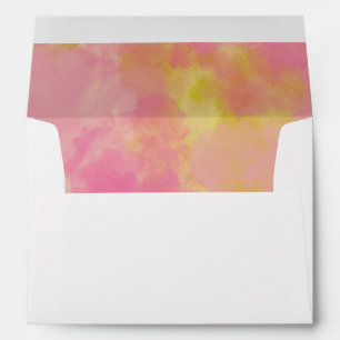 Cute purple pink print inside custom back flap envelope