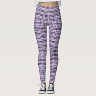 Cute Purple Plaid Leggings