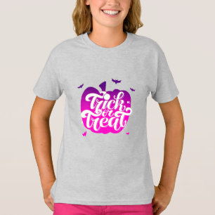 Cute purple Pumpkin and Halloween Typography T-Shirt