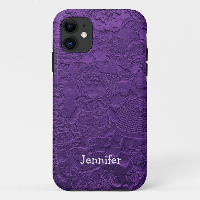 Cute Purple Rag Dolls, Name, Case-Mate iPhone Case (Back)