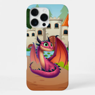 Cute purple/red cartoon dragon iPhone 16 pro max case