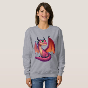 Cute purple/red cartoon dragon sweatshirt