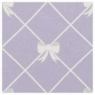 Cute Purple Ribbon Bow Lattice Pattern Fabric