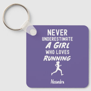 Cute Purple Running Gifts For Little Girls Kids Key Ring
