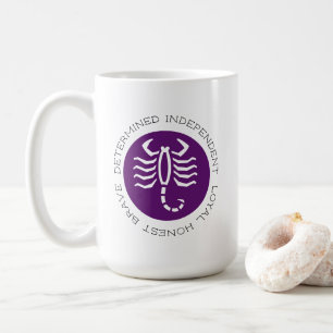 Cute Purple Scorpio Traits Zodiac Star Sign Coffee Mug