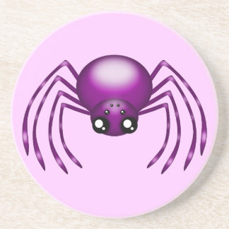 Cute Purple Spider Sandstone Drink Coaster