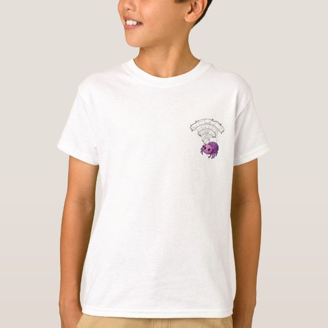 Cute Purple Spider Web Kids T-Shirt (Front)