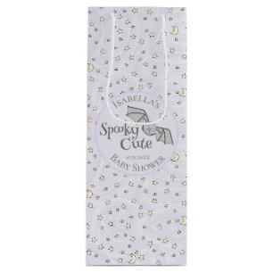 Cute Purple Spooky Cute October Baby Shower Wine Gift Bag
