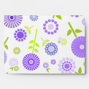 Cute purple spring flowers envelope