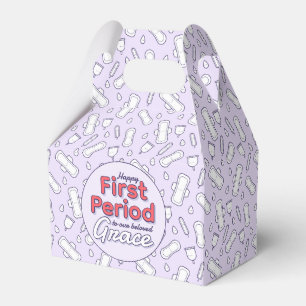 Cute Purple Tampon Teen Girl First Period Party Favour Box