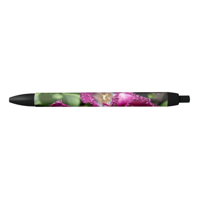 Cute purple  tulips  in the garden  black ink pen (Front)