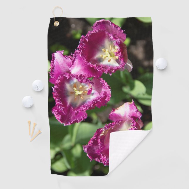 Cute purple  tulips  in the garden  golf towel (InSitu)