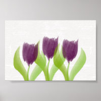 Cute Purple Tulips Nursery Wedding Poster
