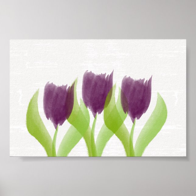 Cute Purple Tulips  Nursery Wedding Poster (Front)