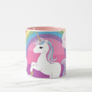 Cute Purple Unicorn in a Starry Sky Mug