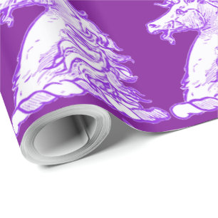 Cute Purple Unicorn Pattern Wrapping Paper