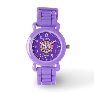 Cute purple Valentine’s Day, cartoon kids Watch