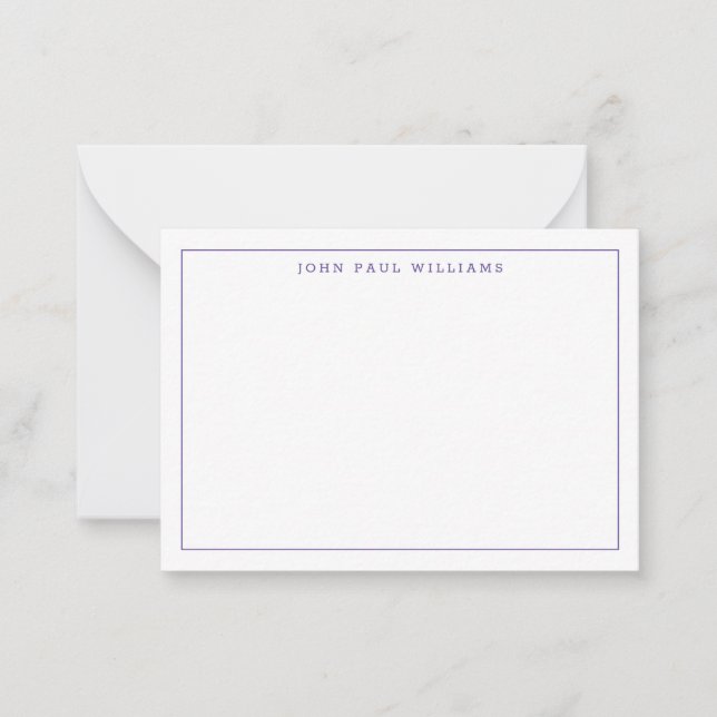 Cute Purple Violet Professional Simple Thin Border Card (Front)