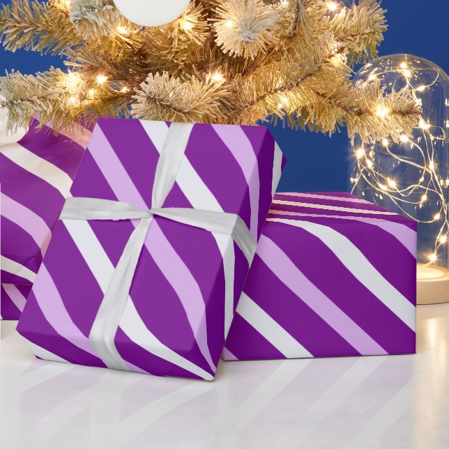 Cute Purple White Pattern         Wrapping Paper (Holidays)