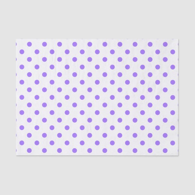 Cute Purple & White Polkadots Tissue Paper (Front)