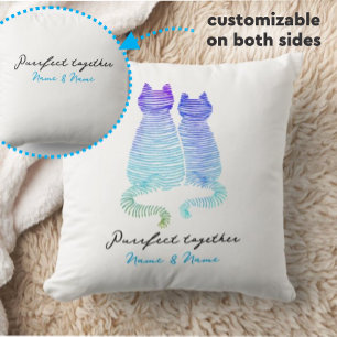 Cute Purrfect Together Throw Pillow