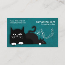 Cute Purring Cats Elegant Cyan Grunge Pet Sitter