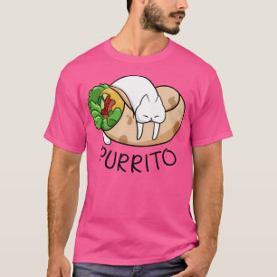Cute Purrito Cat Sleeping On Burrito T-Shirt
