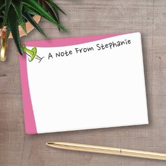 Cute Push Pin From the Desk Of Custom Name Post-it Notes