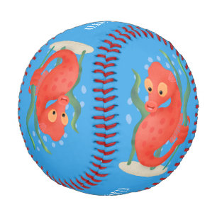 Cute pygmy seahorse cartoon baseball