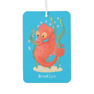 Cute pygmy seahorse cartoon  car air freshener