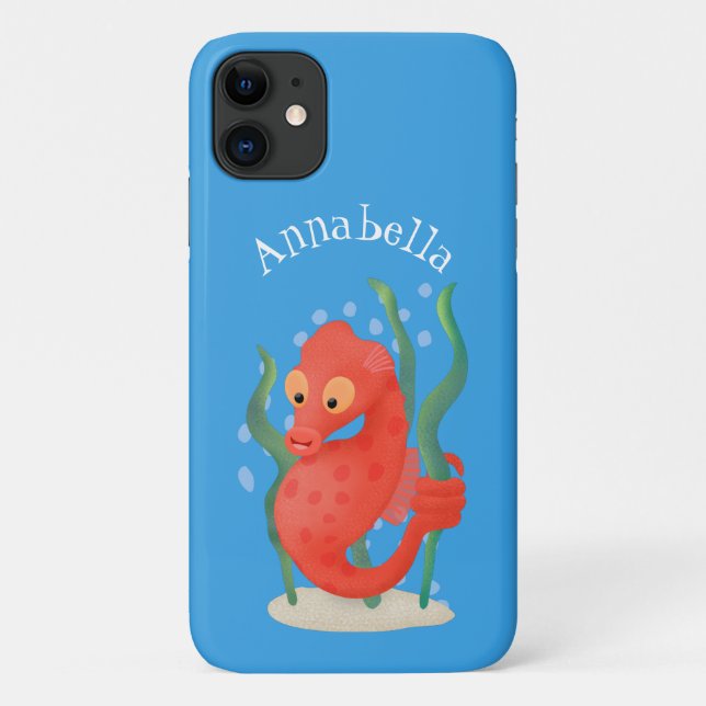 Cute pygmy seahorse cartoon Case-Mate iPhone case (Back)