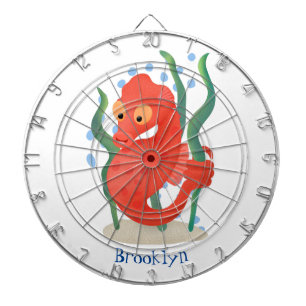 Cute pygmy seahorse cartoon dartboard