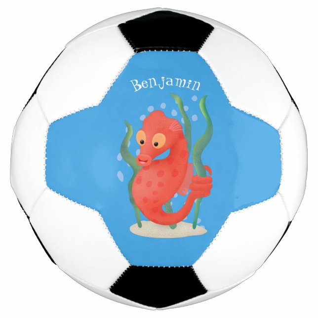 Cute pygmy seahorse cartoon football (Front)