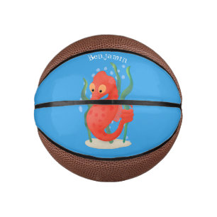 Cute pygmy seahorse cartoon mini basketball