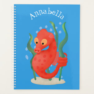 Cute pygmy seahorse cartoon planner