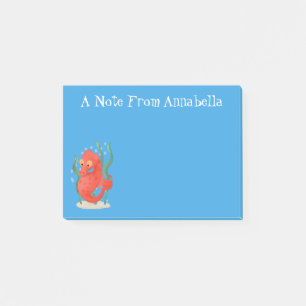 Cute pygmy seahorse cartoon post-it notes
