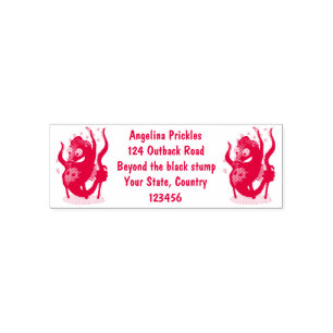 Cute pygmy seahorse cartoon  self-inking stamp