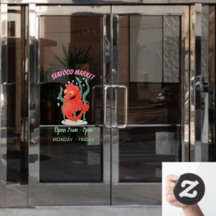 Cute pygmy seahorse cartoon window cling