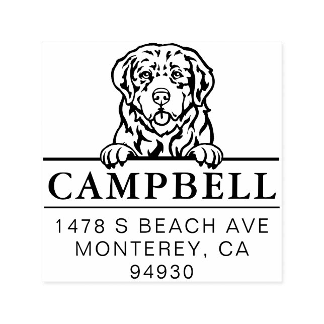 Cute Pyrenean Mountain Dog Custom Dog Address  Self-inking Stamp (Design)