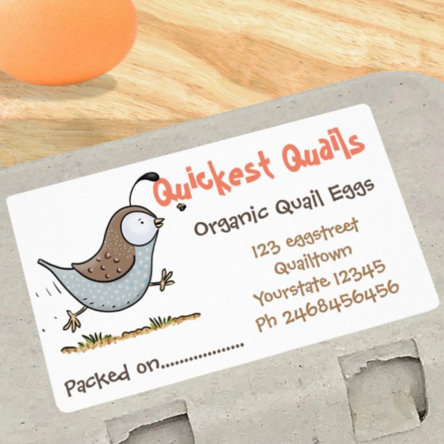 Cute quail eggs cartoon illustration egg carton (Selling quail eggs? Make your product shine with this cute design.)