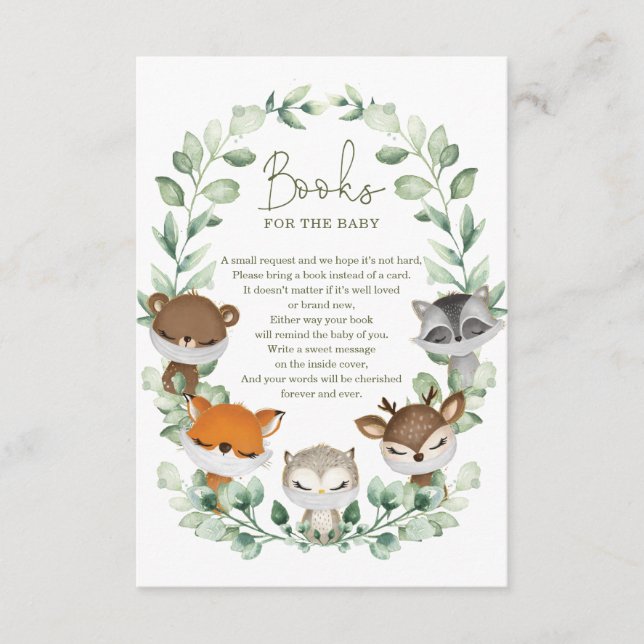 Cute Quarantine Woodland Animals Books for Baby Enclosure Card (Front)
