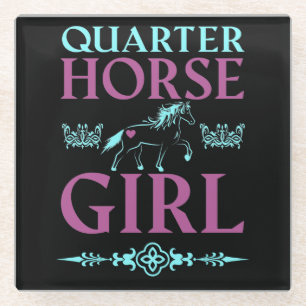 Cute Quarter Horse Girl    Glass Coaster