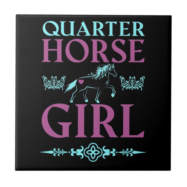 Cute Quarter Horse Girl  Tile (Front)