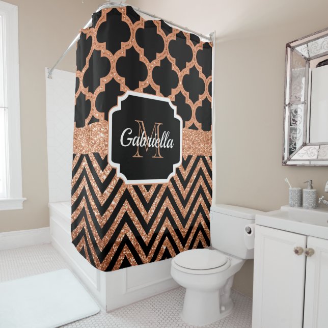 Cute Quatrefoil Shower Curtain (In Situ)