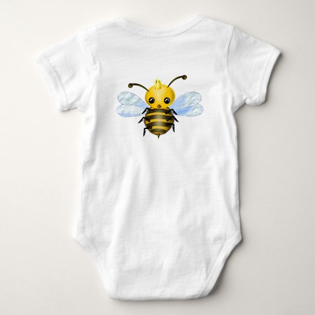 Cute Queen Bee Baby Bodysuit (Back)