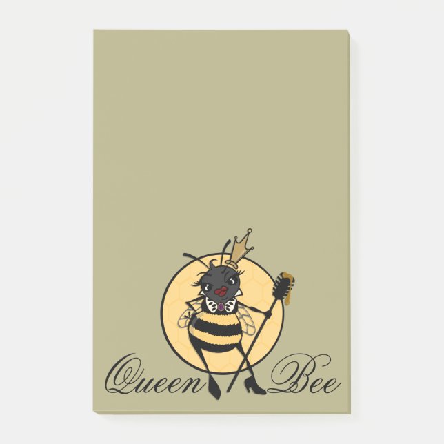CUTE QUEEN BEE GRAPHIC VERTICAL NOTEPAD (Front)